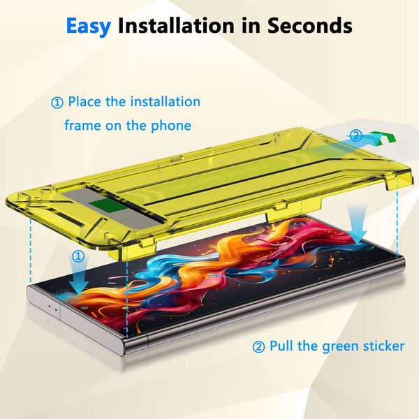 Fotbor for Samsung Galaxy S24 Ultra 28Â° Privacy Screen Protector with [3S Installation Frame], Case Friendly 9H+ Tempered Glass 2Pack