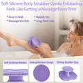 Soft Silicone Body Scrubber, Gentle like a Hand Exfoliating Your Skin and Build up Lather Easily, Back Large Suction Cup Easy to Store,