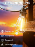 60FT LED Outdoor String Lights with 16+1 Edison Shatterproof IP65 Waterproof Bulbs, 2700K Dimmable Commercial Grade Patio Lights for Garden,