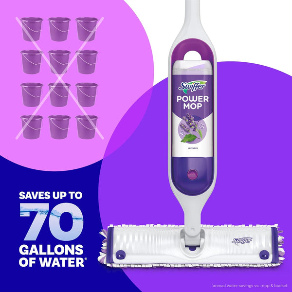 Swiffer Power Mop Refill Solution, Floor Cleaner for Mopping Tile, Vinyl, Laminate, Wood in Home, Bathroom, Kitchen, All Purpose Multi-Surface