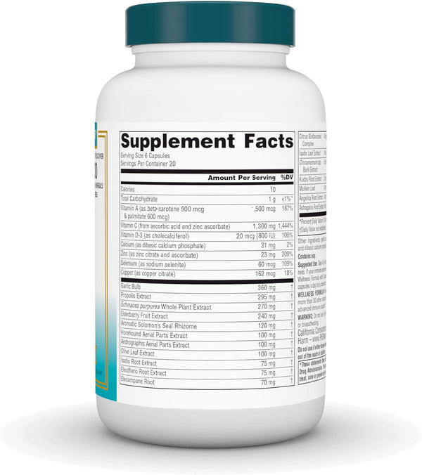 Source Naturals Wellness Formula Bio-Aligned Vitamins & Herbal Defense for Advanced Immune Support* - Dietary Supplement & Immunity Booster - 120