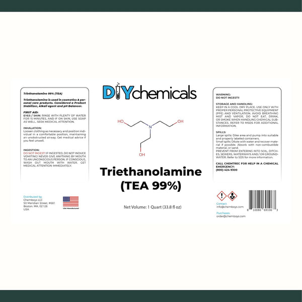 Diychemicals | Triethanolamine 99% | 1 Quart (32 Fl Oz)