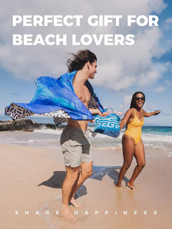 OCOOPA Microfiber Beach Towel Fast Drying, Extra Large 63" X 31" Sand Free Beach Towel Super Lightweight Towels for Swimming Pool, Camping,