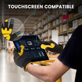 JUMPHIGH Mens Work Gloves, Synthetic Leather Mechanic Gloves Utility Gloves, Touchscreen Working Gloves for Multipurpose, Construction, Warehouse,