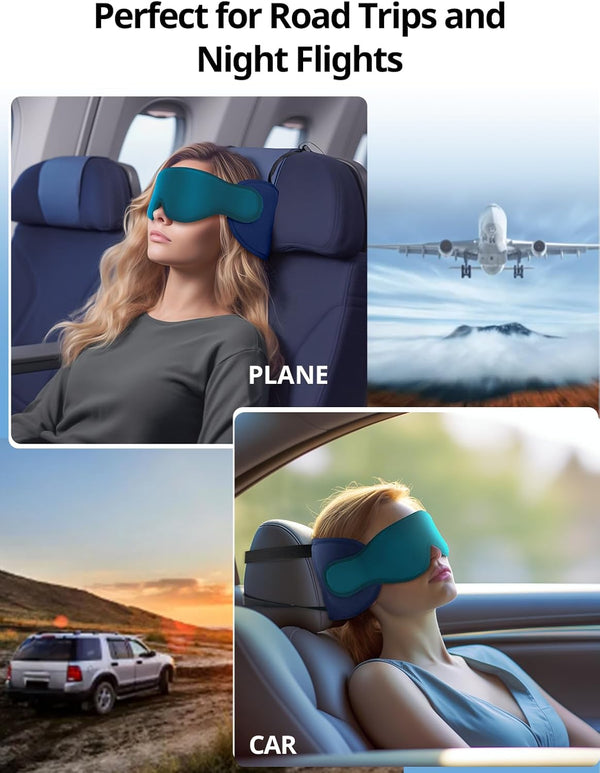Travel Pillows for Airplanes, FSA HSA Eligible Approved Travel Accessories for Long Flight, Car Travel Pillow for Kids, Eye Mask for Sleeping