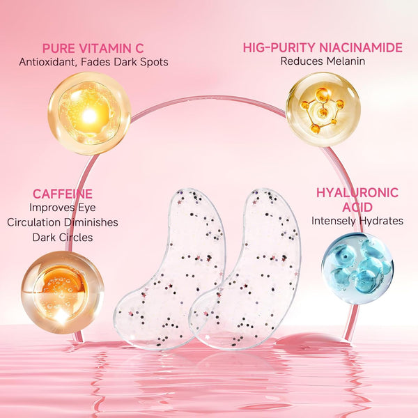 POSTA 20Pairs/40Pcs Collagen under Eye Patches, Glitter under Eye Mask for Dark Circles and Puffiness, Hydrating Eye Skincare Reduce Wrinkles and