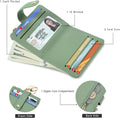 Small Wallets Woman RFID Blocking Leather Credit Card Holder - with ID Window - Card Wallets for Women - with Zipper Coin Purse - Keychain Wallet