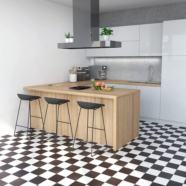 Achim Home Furnishings FTVSO10320 Nexus 12-Inch Vinyl Tile, Solid Black and White, Pack of 20