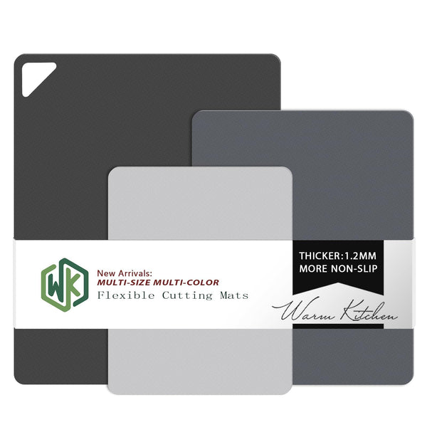 WK Flexible Plastic Cutting Boards Mats for Kitchen, Flexible Non Slip Cutting Mat, Thin Cutting Sheets, BPA Free, Dishwasher Safe, Multi Sizes