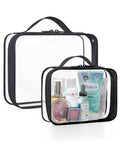 BAGSMART TSA Approved Clear Toiletry Bag, 2 Packs Quart Size Water Resistant Makeup Cosmetic Bags for Women, 2 Sizes Airport Airline Travel