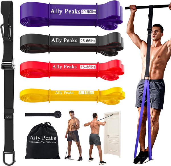Ally Peaks Pull up Assistance Bands System,Up to 410 Lbs Assistance, Resistance Bands,Adjustable and Replaceable Pull up Assist Band,Assisted Pull
