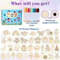 Worgree DIY Wooden Magnets, 36 Pcs Wooden Art Craft Supplies Painting Kit for Kids Party Favors for Boys Girls Ages 4-8 8-12 Birthday Easter