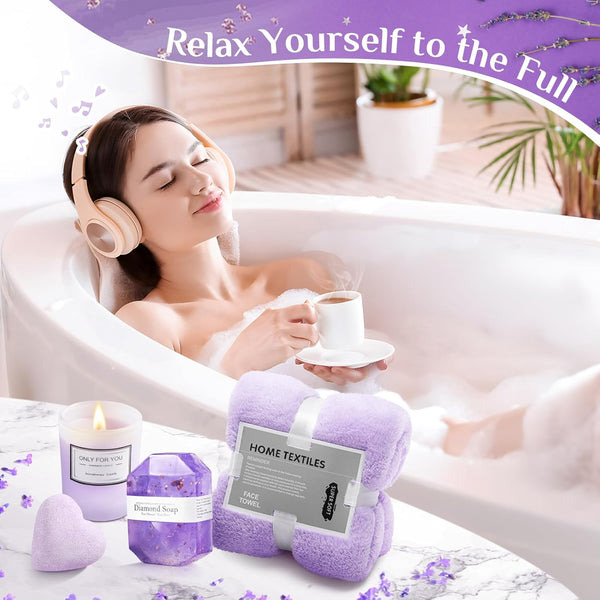 Dallfoll Birthday Pamper Gifts for Women, Self Care Relaxation Spa Bath Set, Wellbeing Get Well Soon Gifts for Women, Christmas Gifts, Insulated