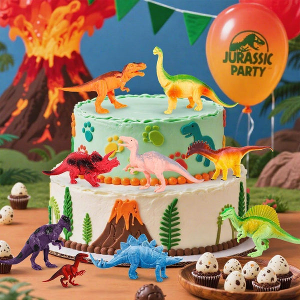 Kids Dinosaur Figures Toys, 7 Inch 12 Pack Jumbo Plastic Dinosaur Playset, STEM Educational Realistic Dinosaurs Figurine for Boys Girls Toddlers