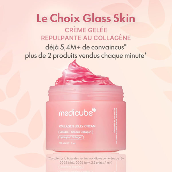 medicube Jelly Cream with Collagen, Niacinamide | Freeze-Dried Hydrolyzed Collagen for Skin Barrier Hydration & 24H Glow | Plumper, Firmer looking