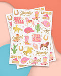 Xo, Fetti Cowgirl Temporary Tattoos - 50 Gold Foil Styles | Birthday Party Decorations, Giddy up Cowgirl Accessory, Rodeo Western Theme Favor,