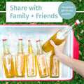 Otis Classic Swing Top Glass Bottles - Set of 6, 16oz w/Marker & Labels - Clear Bottle with Caps for Juice, Water, Kombucha, Wine, Beer Brewing,