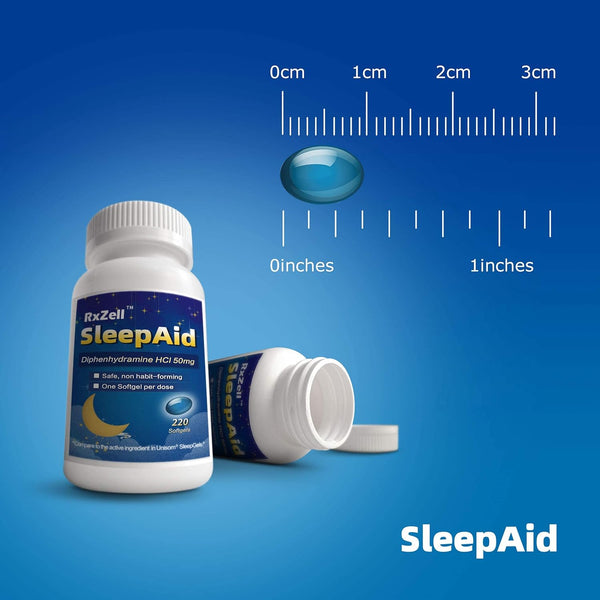 Sleep Aid, Diphenhydramine 50Mg, Easy-To-Swallow Softgels, Supports Deeper Restful Sleeping, Non Habit-Forming (220 Counts)