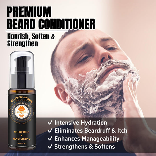 XIKEZAN Fathers Day Dad Gifts,Beard Kit for Men Grooming & Care W/Beard Conditioner, Wash, Oil, Balm, Brush,Birthday Valentines Gifts for Men Him
