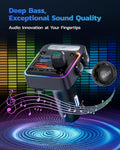 Nulaxy 54W Bluetooth 5.3 Car Adapter with 4 Charging Ports [PD 36W & QC3.0 18W], Wireless Radio FM Transmitter with Deep Bass Player & 5 Colors
