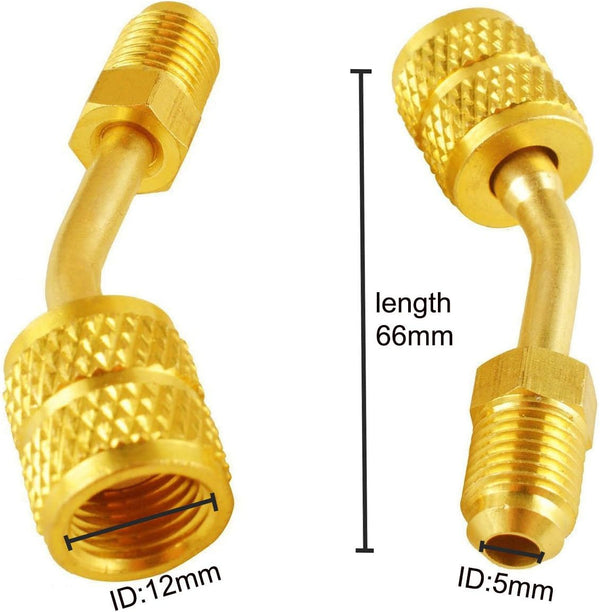 Wadoy R410A Adapter for Mini Split HVAC System 5/16" Female Quick Couplers X 1/4" Male Flare