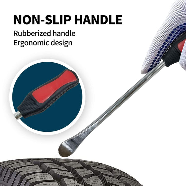 Sutekus 14.5" Tire Spoons Tool Kit Lever Mount/Demount Iron with Tire Valve and Rim Protectors for Auto Motorcycle Dirt Bike Lawn Mower Tractor