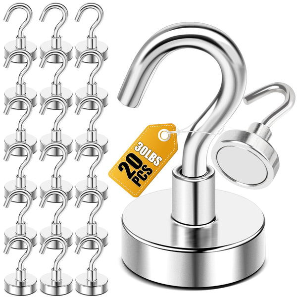 DIYMAG Magnetic Hooks, 30Lbs+ Magnet Hook 2025 Cruise Cabin Ship Essentials Heavy Duty Strong Magnets Refrigerator Fridge Hanging for Classroom