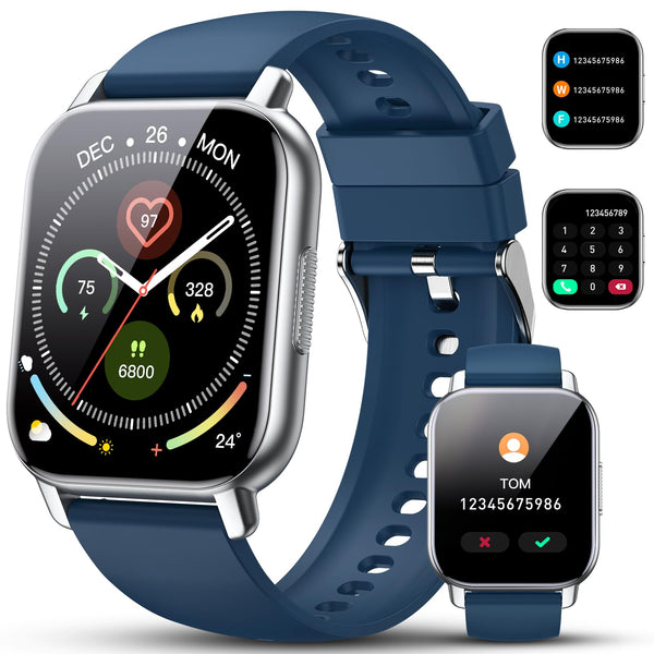 Smart Watch for Men Women, 1.85" HD Screen Smartwatch (Answer/Make Call) with Heart Rate Sleep Monitor Pedometer, 110+ Sports Mode Fitness Watch,