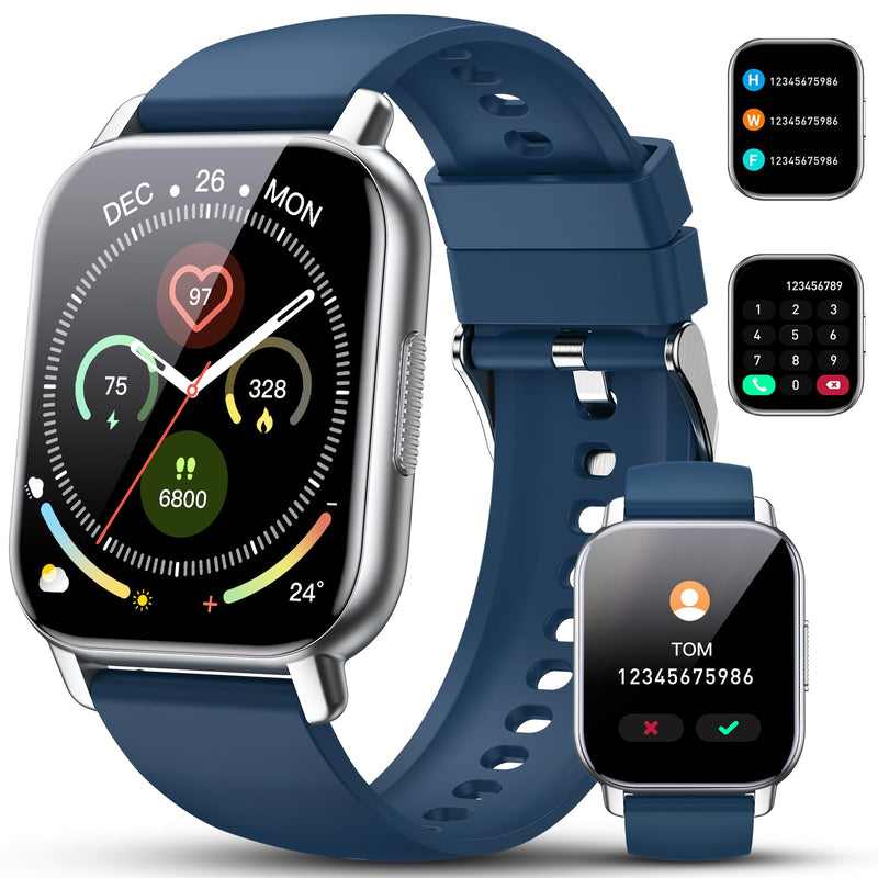 Smart Watch for Men Women, 1.85" HD Screen Smartwatch (Answer/Make Call) with Heart Rate Sleep Monitor Pedometer, 110+ Sports Mode Fitness Watch,