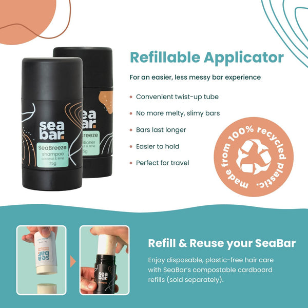 Shampoo & Conditioner Bar Set - All Natural Hair Shampoo - Vegan, Sulfate-Free, Eco Friendly Zero Waste Reusable Packaging with Travel Containers,