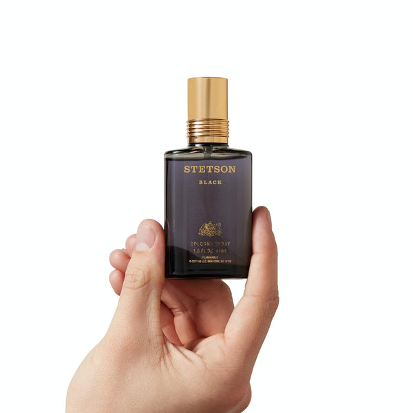 Stetson Black - Cologne for Men - Woody, Dark and Spicy Scent with Fragrance Notes of Sandalwood, Spices, and Suede - 1.5 Fl Oz