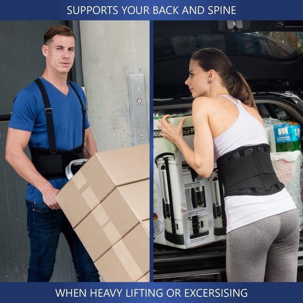 Nyortho Back Brace Women & Men - Medium -30"-34"- Relieves Pain - Support Suspenders - Osteoporosis - Maximum Posture Spine Support - Hook Loop - Mens
