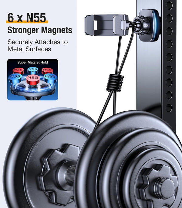 Magnetic Phone Holder for GymãStrong MagnetsãGym Magnetic Phone Holder Attach to Metal Surface, Magnetic Phone Mount for Gym Accessories for Men