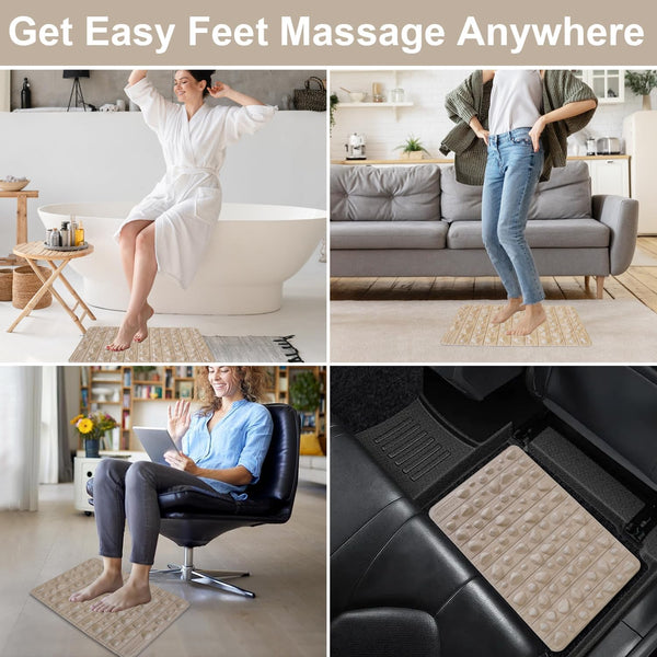 Foot Acupressure Mat and File, Foot Massage Mat anti Fatigue Standing Desk Office Reflexology for Bathroom Offic Yoga Travel Acupressure Tool