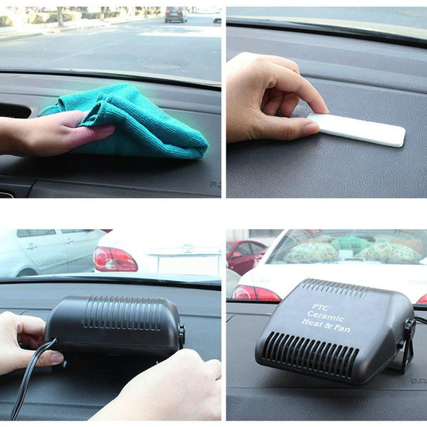 Car Heater Defroster,12V Cooling Fan Heater 2 in 1 Portable Fast Heating Low Noise Car Ceramic Heating Windshield Defroster Demister