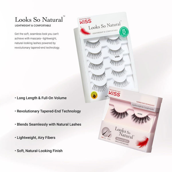 KISS so Wispy False Eyelashes Multipack 1, Full Bouncy Volume & Curl, Signature Wispy Effect, Quality Synthetic, Crisscross Pattern, Cruelty
