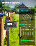 Outdoor Garden Hose Faucet Timers, Programmable Water Sprinkler Timer with Rain Delay/Manual/Automatic Drip Irrigation and Lawn Watering System