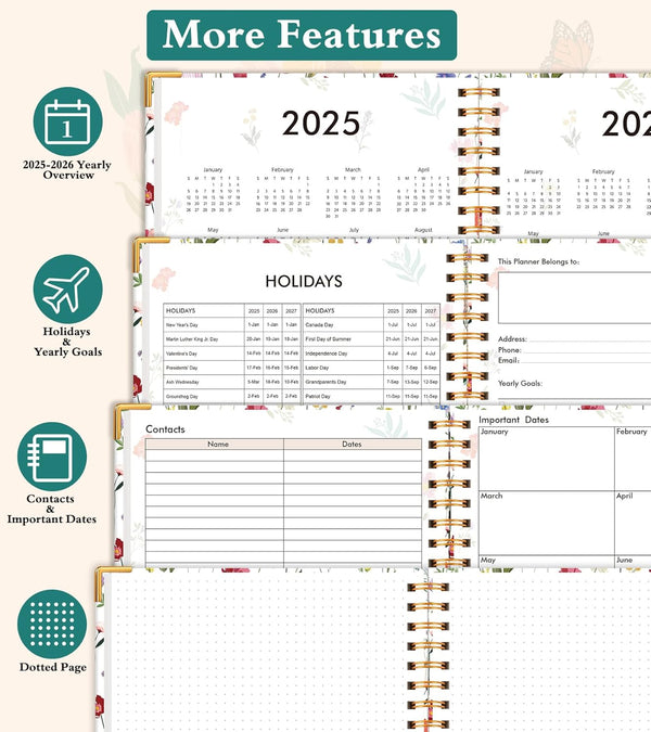 2025 Appointment Book, 2025 Academic Planner 18 Months Weekly and Monthly (January 2025 - June 2026), 8.5"X11" Daily Hourly Planner 60-Minute Time