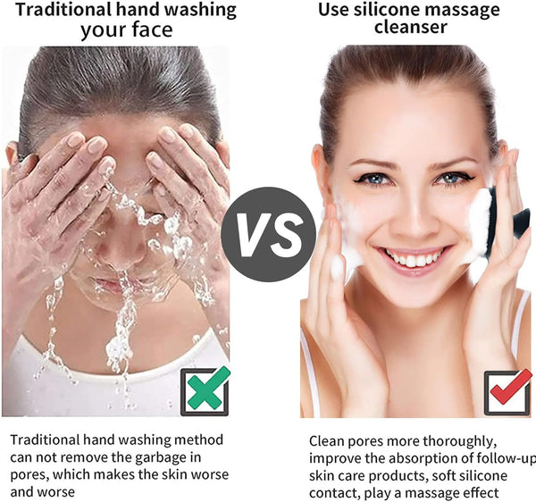 VWMYQ Face Scrubber, Pore Scrubber Silicone Face Scrubber for Men,Silicone Face Wash Brush Manual Waterproof Cleansing Skin Care Face Brushes for