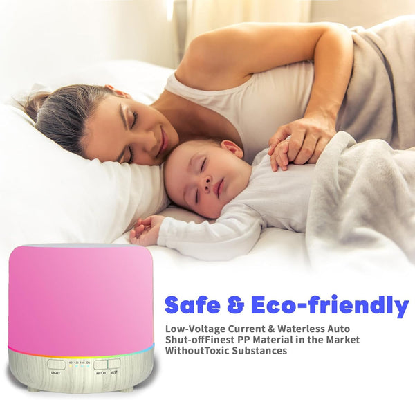 HOMILLY Essential Oil Diffuser, 120Ml USB Cable Colorful Quiet Aromatherapy Diffuser with 7 Colors Lights, Adjustable Mist Mode, Waterless Auto