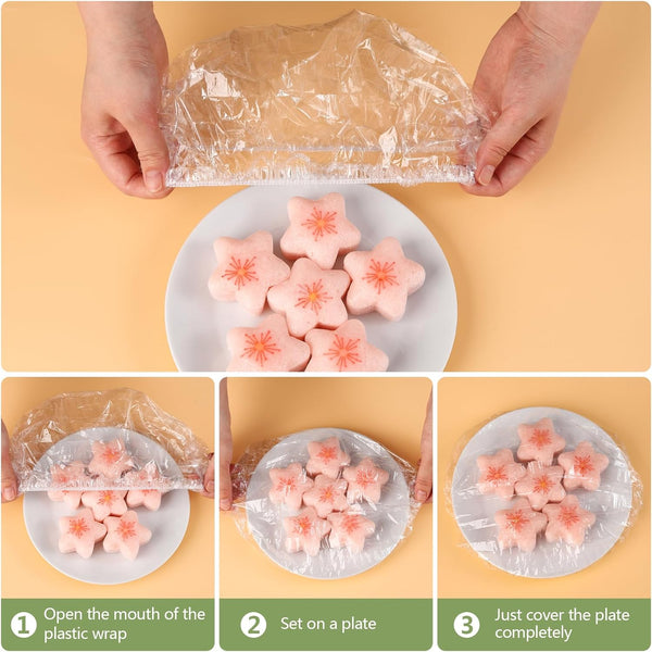 Plastic Bowl Covers 100Pcs Elastic Reusable, Shower Caps for Sourdough Bread Proofing, Outdoor Food Covers to Keep Bugs Away, Stretch Bowl Covers