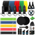 23 Pack Resistance Bands Set Workout Bands, 5 Stackable Exercise Bands 5 Loop Resistance Bands 2 Core Sliders, Door Anchor Handles Ankle Straps