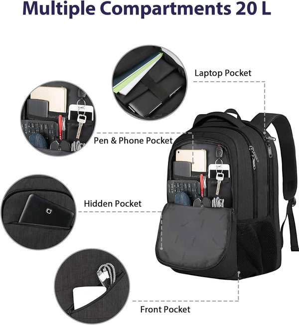 MATEIN 15.6 Inch Backpack for Men Women, Professional Business Laptop Backpack with Multiple Organization Pockets, Water Resistant Casual Daypack