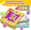 Bath Bombs for Kids with Surprise Inside, 32 Pack Bath Bombs with Land & Sea Animal Toys, Handmade Fizzy Bubble Children Bath Ball Gift Set for