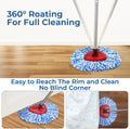 Matthew Cleaning 6Pack Blue Microfiber Spin Mop Replacement Head Compatible with Easywring Spin Mop Replace Head-Easywring High Absorbency,Machine