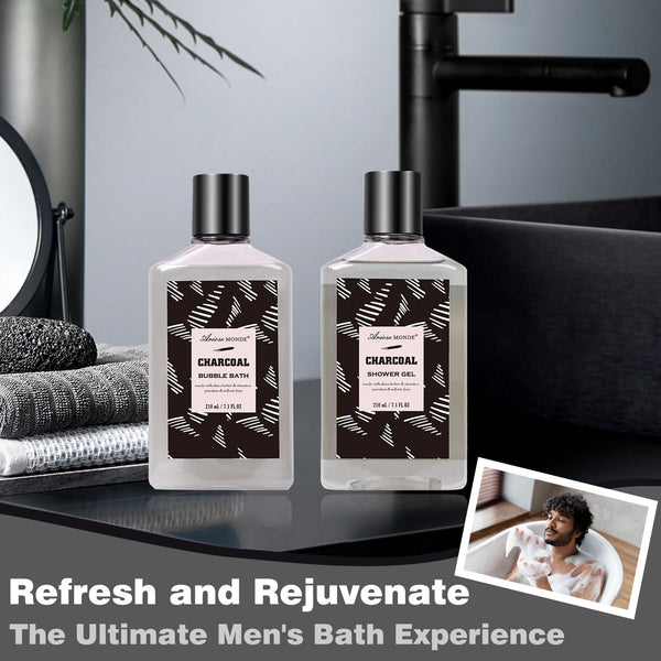 Valentines Day Gifts for Men Spa Gifts for Men, Charcoal Bath and Body Gift Set for Men, 10 Pcs Spa Kits Ideal Birthday, Christmas. Men'S