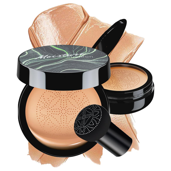Mushroom Head Air Cushion CC Cream - BB Cream Face Makeup Foundation for Mature Skin Moisturizing Concealer Brighten Long-Lasting, Even Skin Tone