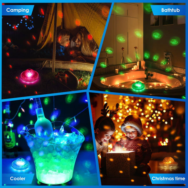 Floating Pool Lights, Pool Light with 6 Dynamic Lighting Effects, IP68 Waterproof Pool Lights That Float, Rechargeable RGB Upper and Lower Color