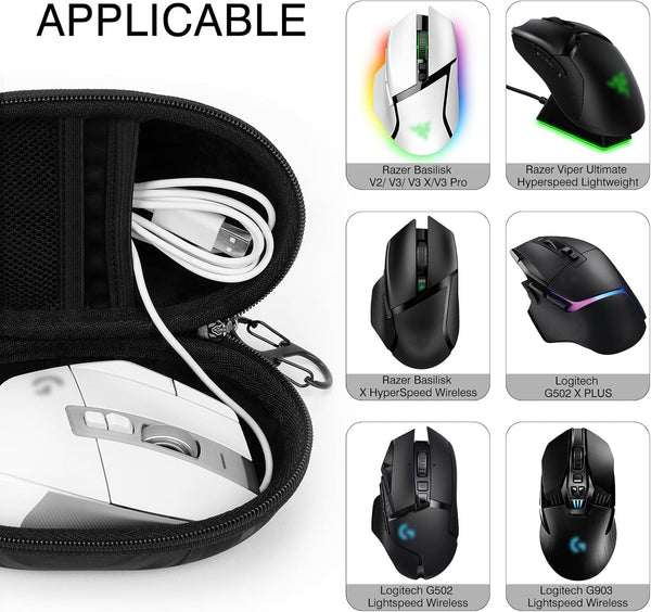 TOCCOOL Hard Shell Travel Carrying Mouse Case, for Gaming Office Mouse Compatible with Logitech G502 HERO/ G502 X/ G309/ G PRO X, Razer Basilisk