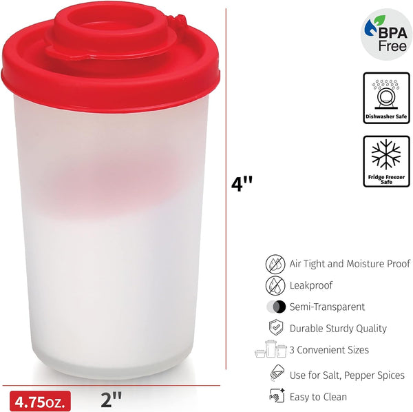 SIGNORAWARE Salt and Pepper Shakers Moisture Proof Set of 2 Large Salt Shaker to Go Camping Picnic Outdoors Kitchen Lunch Boxes Travel Spice Set
